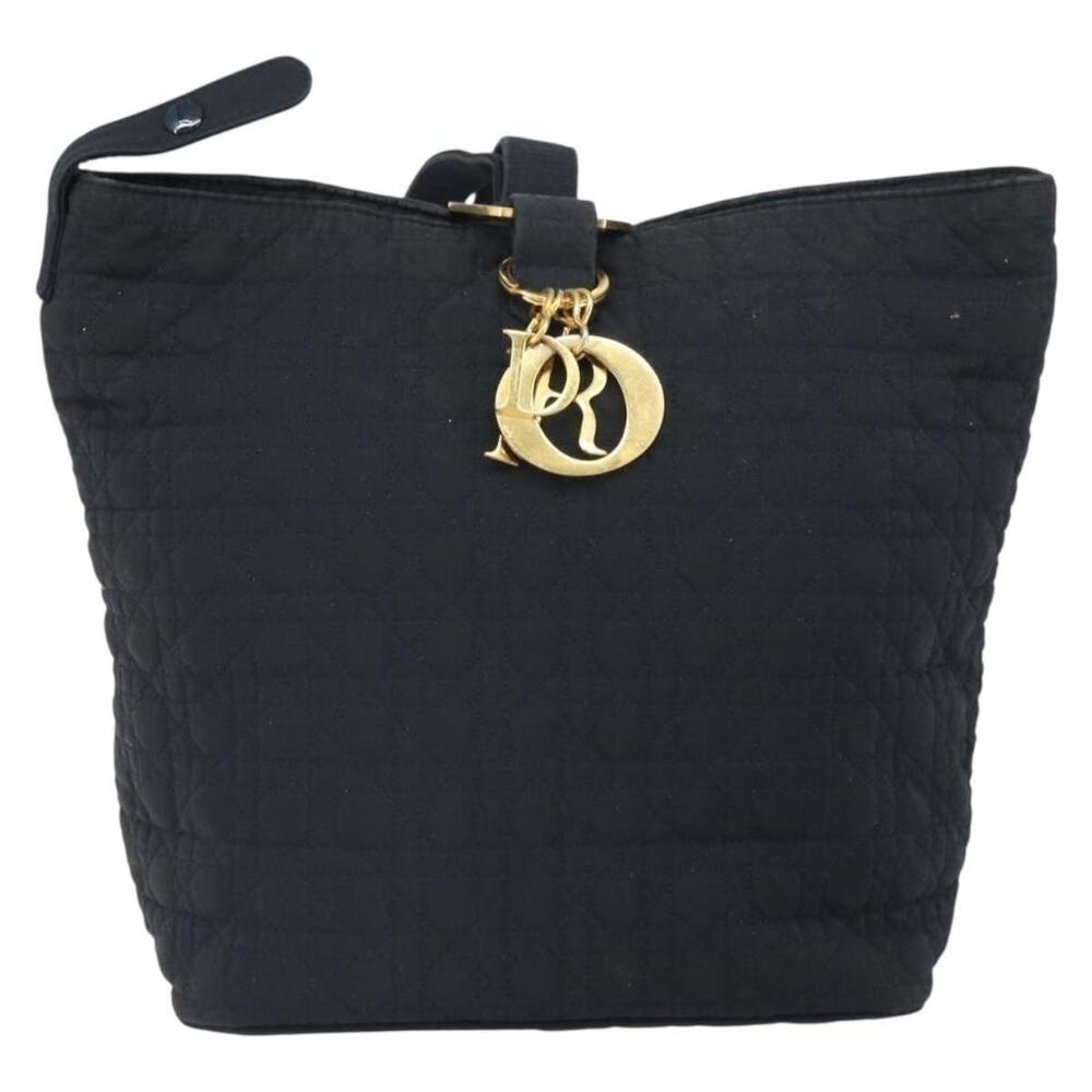 Dior Cannage Nylon Shoulder Bag Black Gold